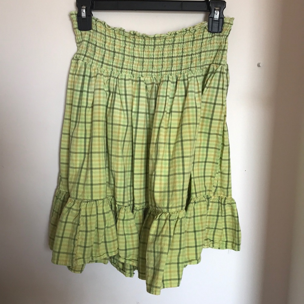 Green Plaid Skirt